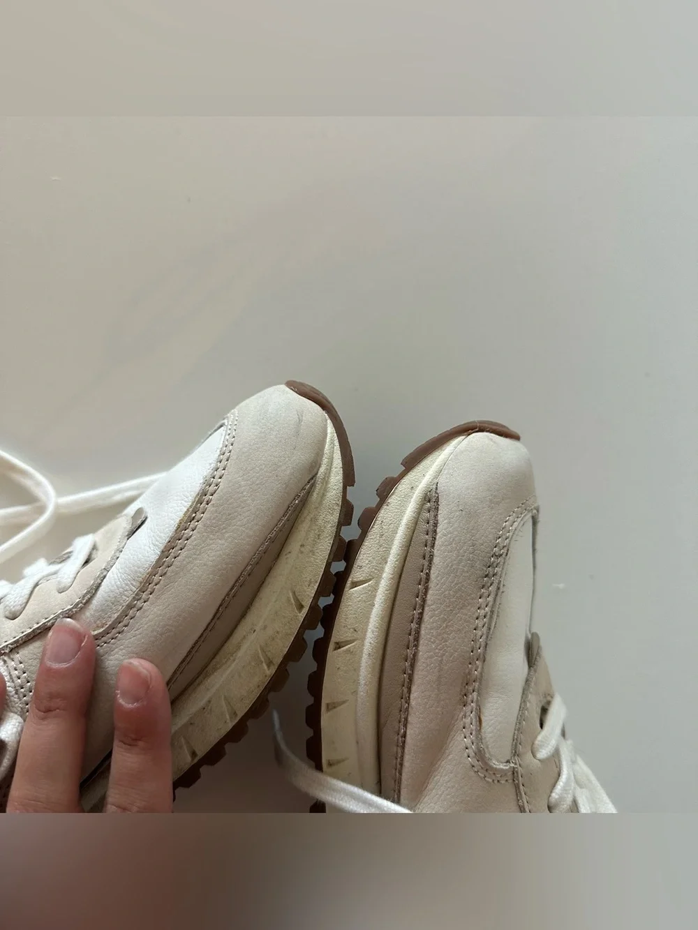 Madewell Kickoff Trainer Sneakers Antique Cream 9 Nubuck Leather Minimalist  Goo